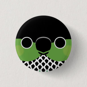 The face of a Black-capped Conure 3 Cm Round Badge