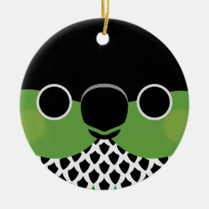 The face of a Black-capped Conure Ceramic Ornament