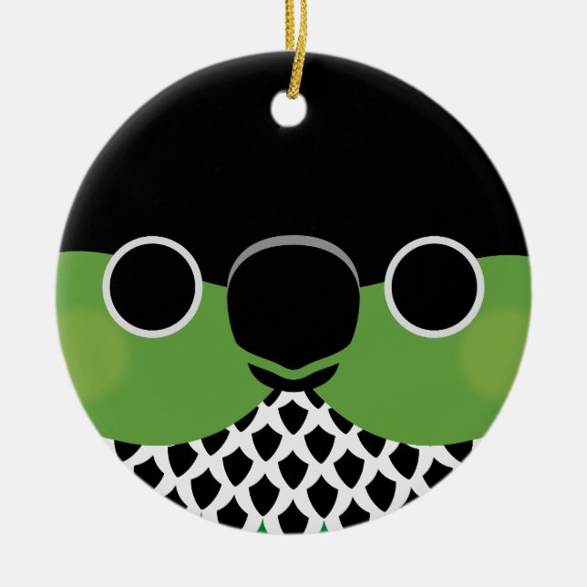The face of a Black-capped Conure Ceramic Ornament (Front)