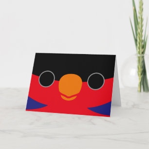 The face of a Black-capped lory Card