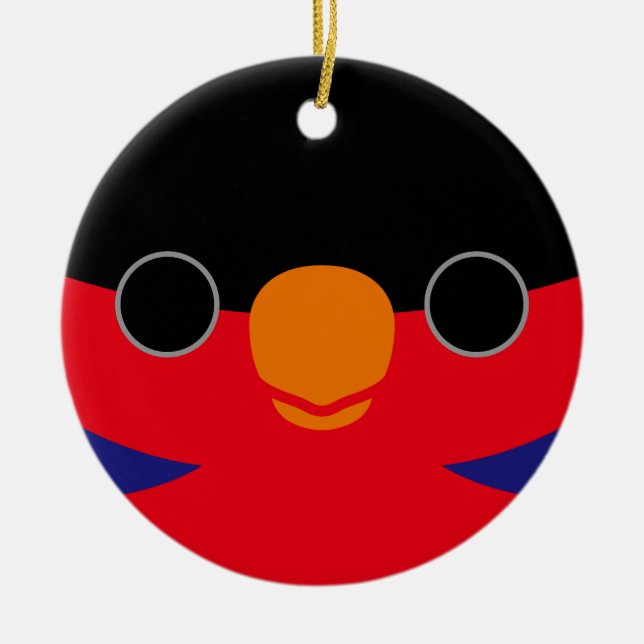 The face of a Black-capped lory Ceramic Ornament (Front)