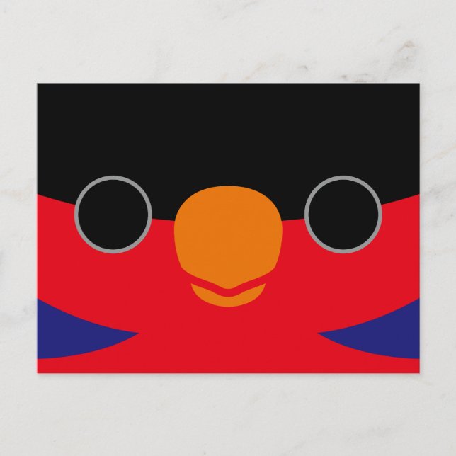 The face of a Black-capped lory Holiday Postcard (Front)