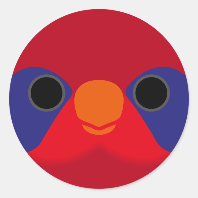 The face of a Black-winged lory Classic Round Sticker (Front)
