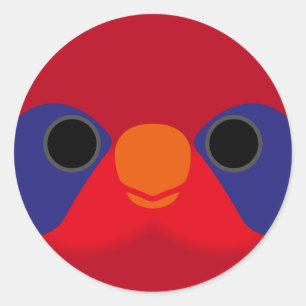 The face of a Black-winged lory Classic Round Sticker
