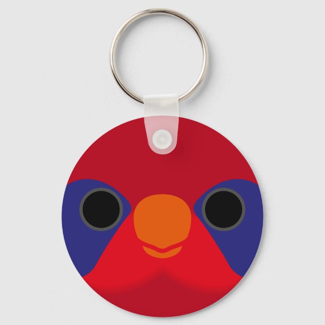 The face of a Black-winged lory Key Ring (Front)