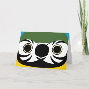 The face of a Blue-and-yellow macaw Card