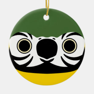 The face of a Blue-and-yellow macaw Ceramic Ornament