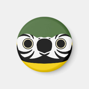 The face of a Blue-and-yellow macaw Magnet