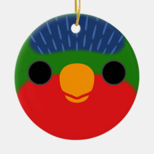 The face of a Blue-crowned lorikeet Ceramic Ornament