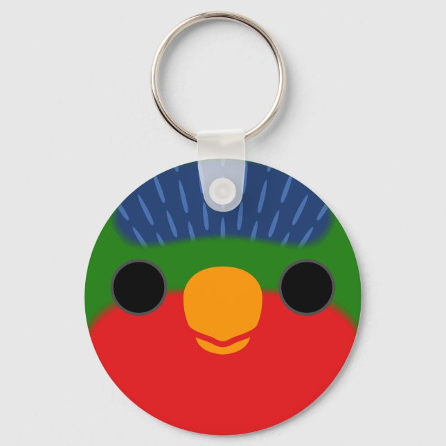 The face of a Blue-crowned lorikeet Key Ring (Front)