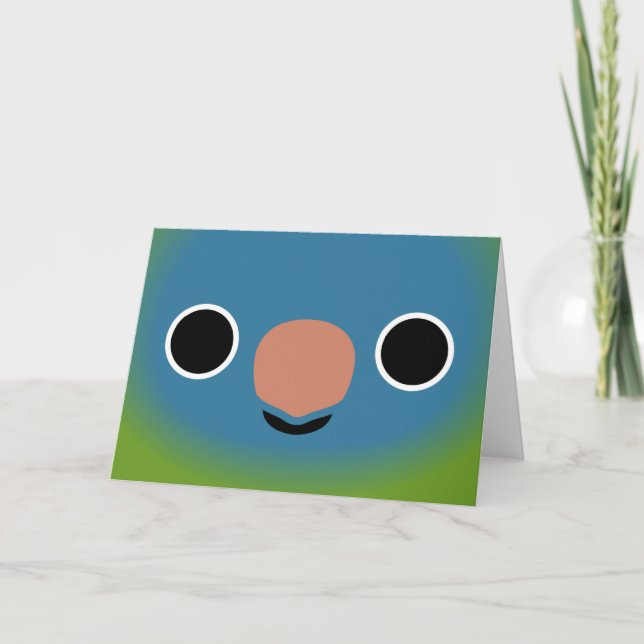 The face of a Blue-crowned parakeet Card (Front)