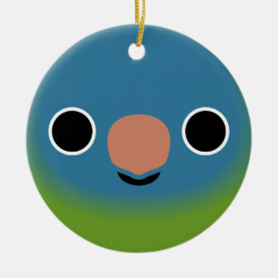 The face of a Blue-crowned parakeet Ceramic Ornament
