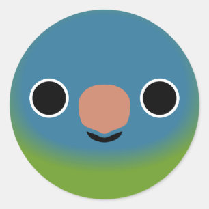 The face of a Blue-crowned parakeet Classic Round Sticker