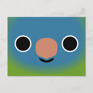 The face of a Blue-crowned parakeet Holiday Postcard
