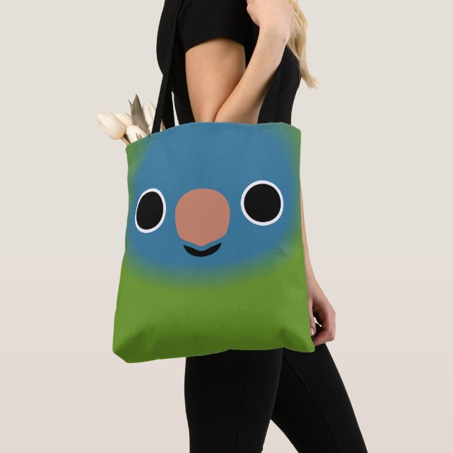 The face of a Blue-crowned parakeet Tote Bag (Close Up)