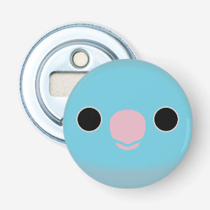 The face of a blue female Pacific parrotlet Bottle Opener