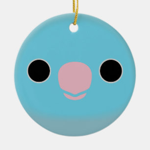 The face of a blue female Pacific parrotlet Ceramic Ornament