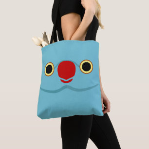 The face of a blue female Rose-ringed parakeet Tote Bag