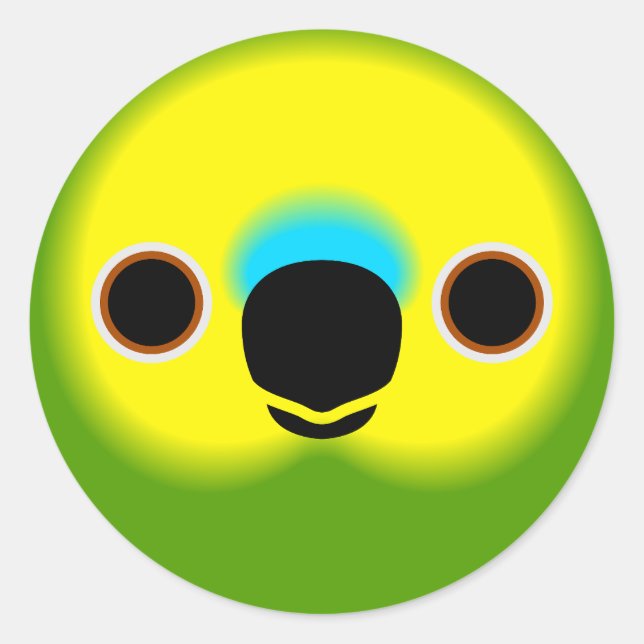 The face of a Blue-fronted amazon Classic Round Sticker (Front)
