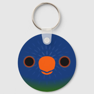 The face of a Blue-fronted lorikeet Key Ring