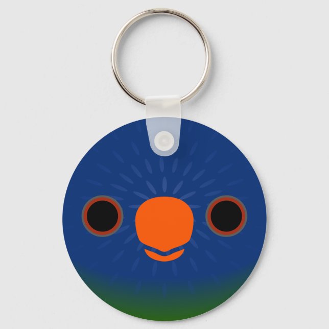 The face of a Blue-fronted lorikeet Key Ring (Front)