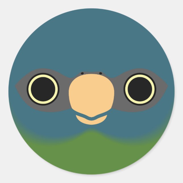 The face of a Blue-headed macaw Classic Round Sticker (Front)