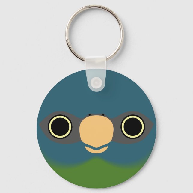 The face of a Blue-headed macaw Key Ring (Front)