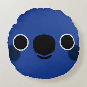 The face of a Blue-headed parrot Round Cushion