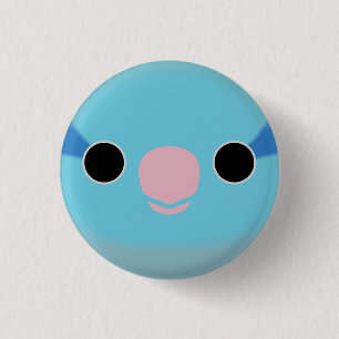 The face of a blue male Pacific parrotlet 3 Cm Round Badge