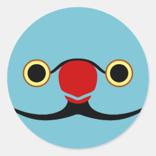 The face of a blue male Rose-ringed parakeet Classic Round Sticker