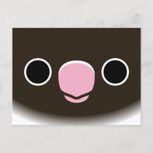 The face of a blue masked lovebird holiday postcard