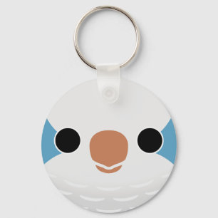 The face of a Blue Monk Parakeet Key Ring