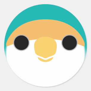 The face of a blue peach-faced lovebird classic round sticker