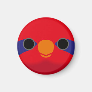 The face of a Blue-streaked lory Magnet