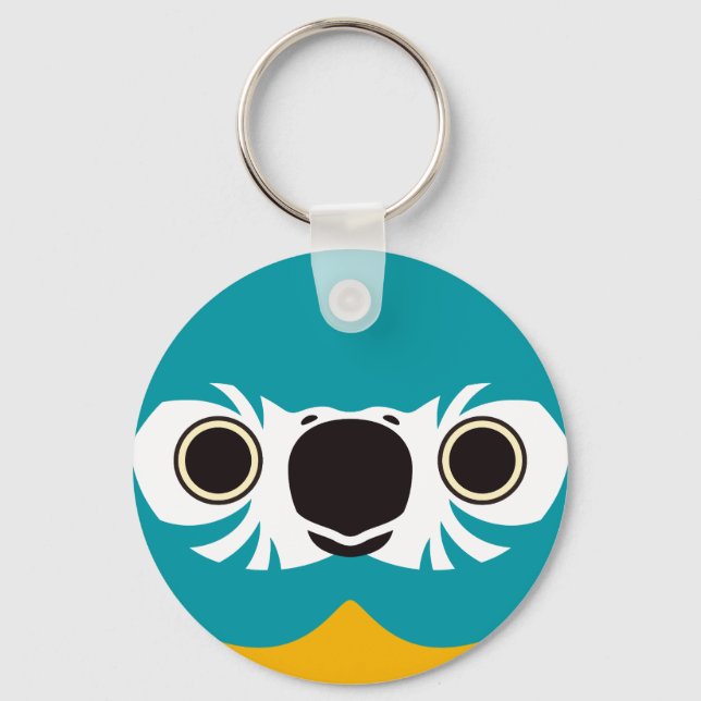 The face of a Blue-throated macaw Key Ring (Front)