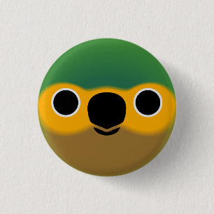 The face of a Brown-throated parakeet 3 Cm Round Badge