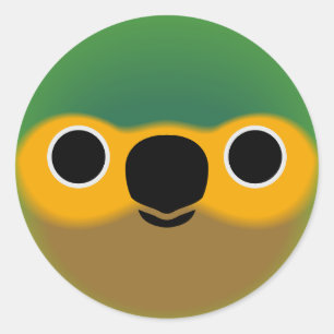 The face of a Brown-throated parakeet Classic Round Sticker