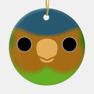 The face of a Buff-faced pygmy parrot Ceramic Ornament