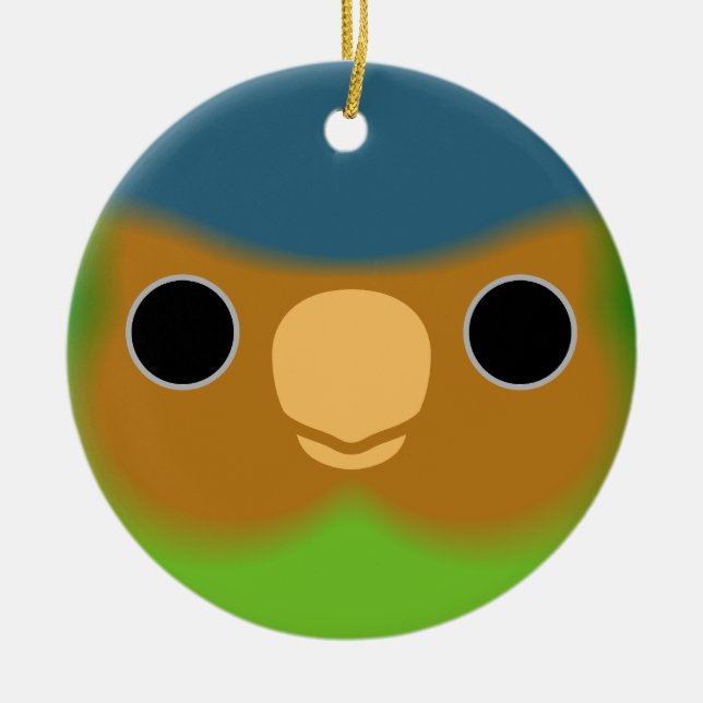 The face of a Buff-faced pygmy parrot Ceramic Ornament (Front)
