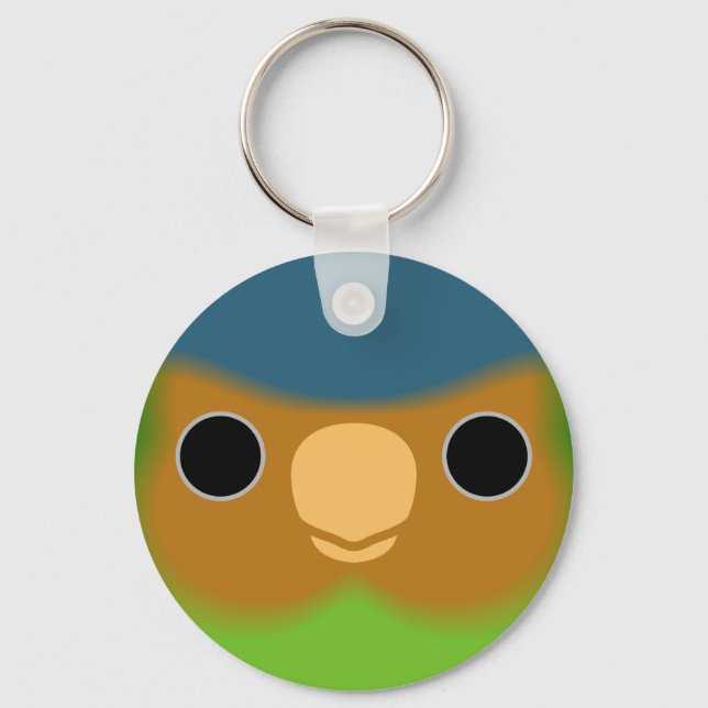 The face of a Buff-faced pygmy parrot Key Ring (Front)