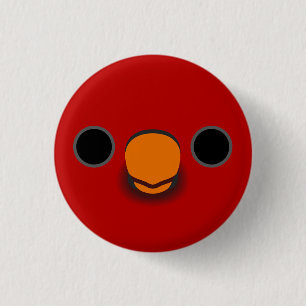 The face of a Cardinal lory 3 Cm Round Badge