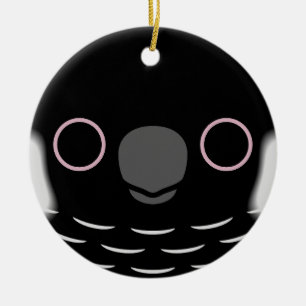 The face of a Carnaby's black cockatoo Ceramic Ornament