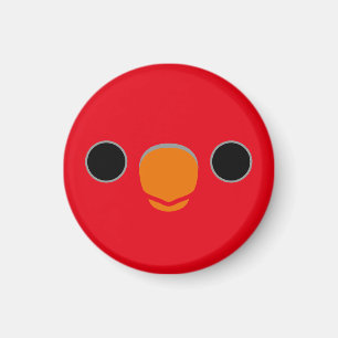 The face of a Chattering Lory Magnet