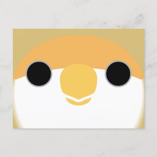 The face of a cinnamon peach-faced lovebird holiday postcard