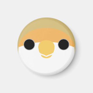 The face of a cinnamon peach-faced lovebird magnet