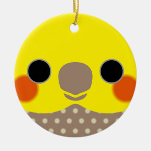 The face of a cinnamon Pearl male cockatiel Ceramic Ornament