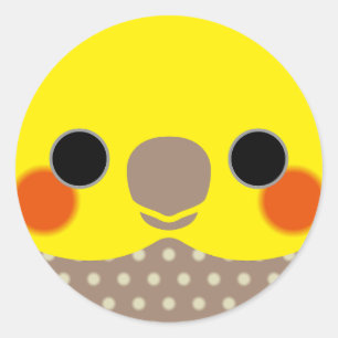 The face of a cinnamon Pearl male cockatiel Classic Round Sticker