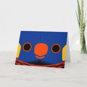 The face of a Coconut lorikeet Card