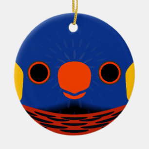 The face of a Coconut lorikeet Ceramic Ornament