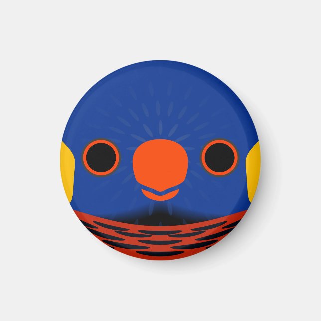 The face of a Coconut lorikeet Magnet (Front)